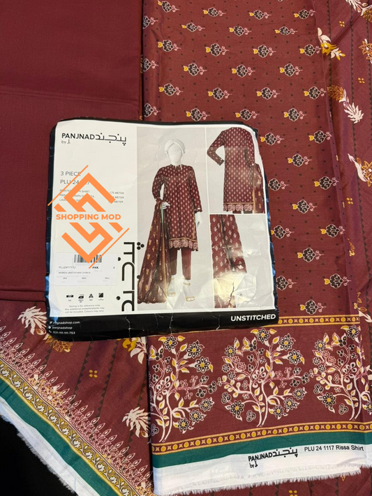 J. Brand Lawn Printed 3 Piece Unstitched