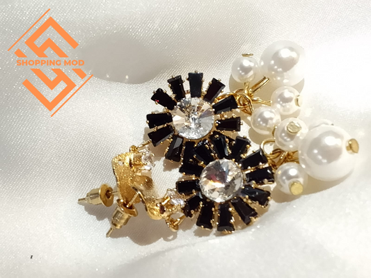 SM E 03 Black Blissful Wings Earring