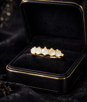 Gold Pearl Band Ring