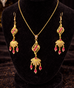 Ruby Floral Jewelry Set