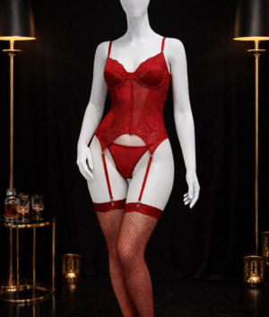 Scarlet Lace Corset Set