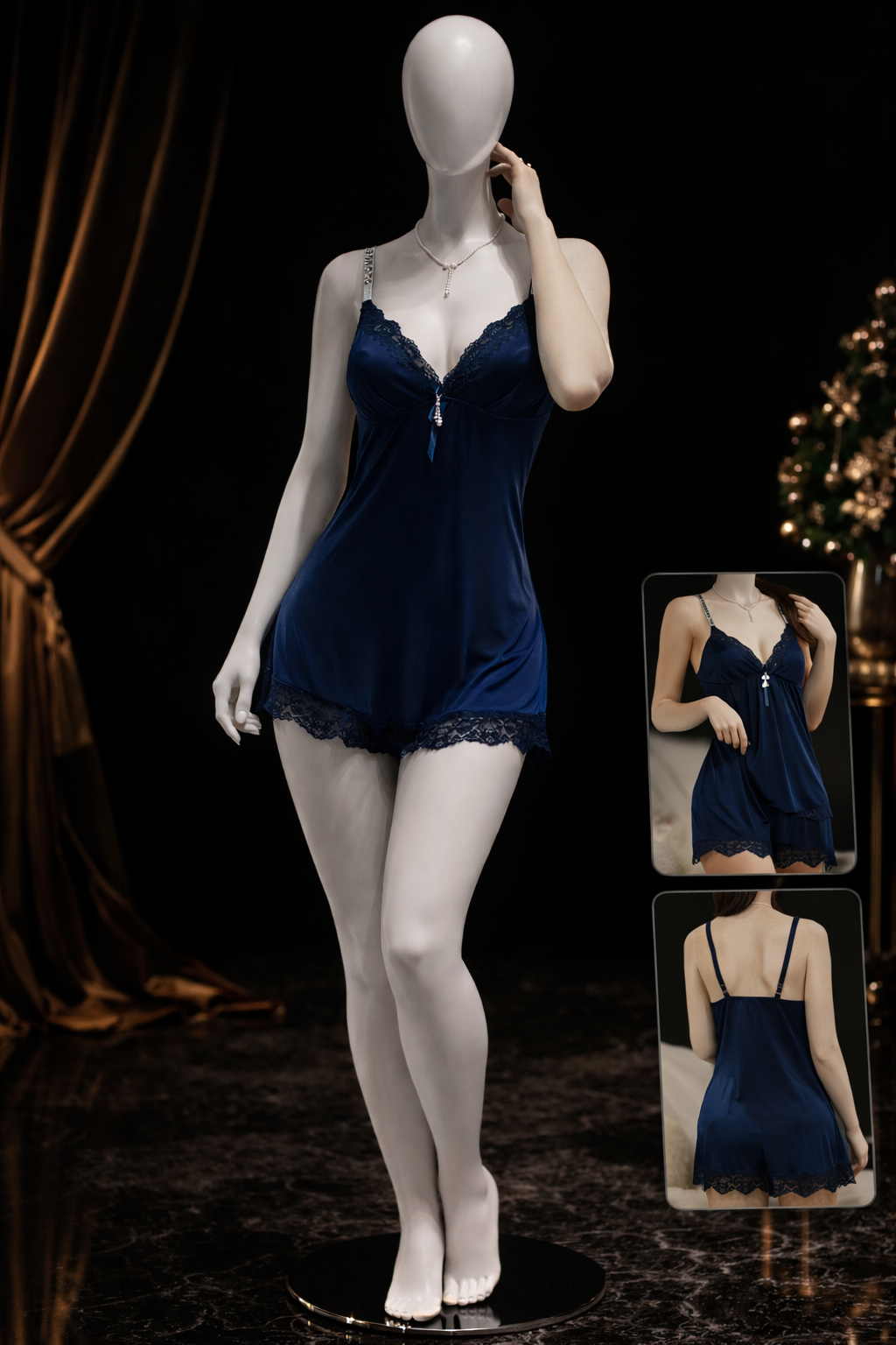 Midnight Satin Nightwear