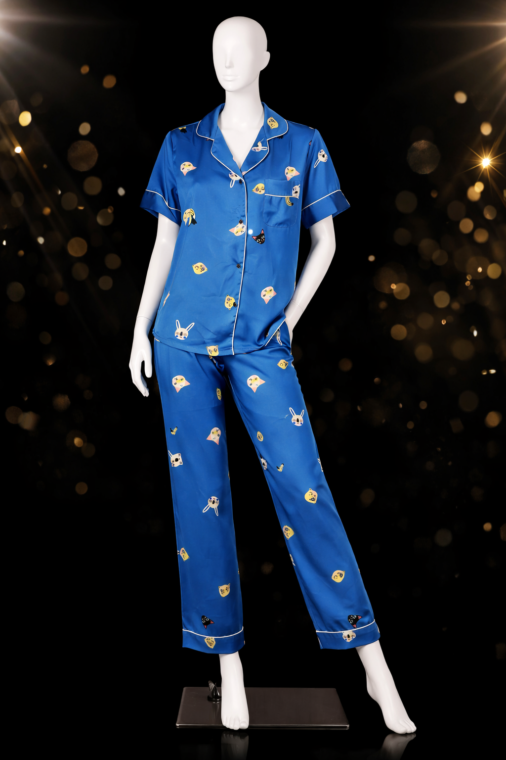 Blue Bliss Satin Nightwear