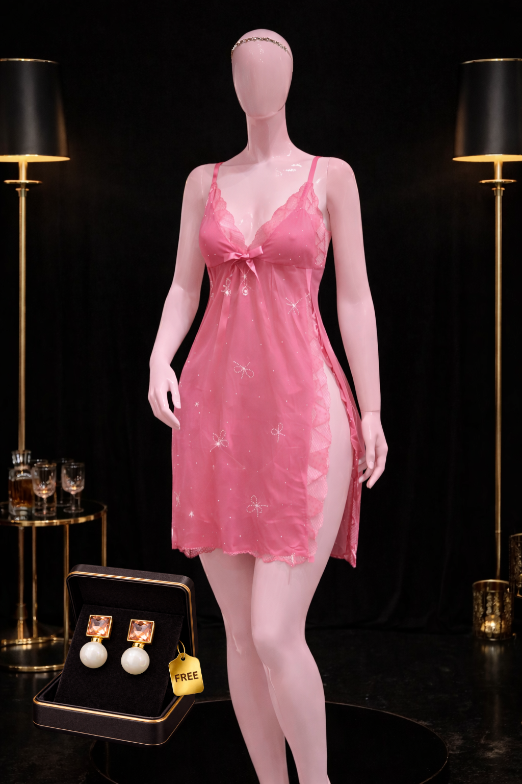 Pink Lace Nightdress