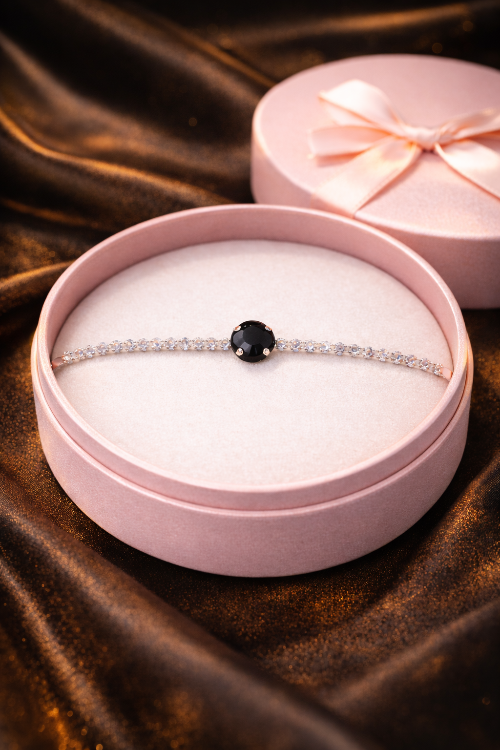 Black Stone Charm Bracelet