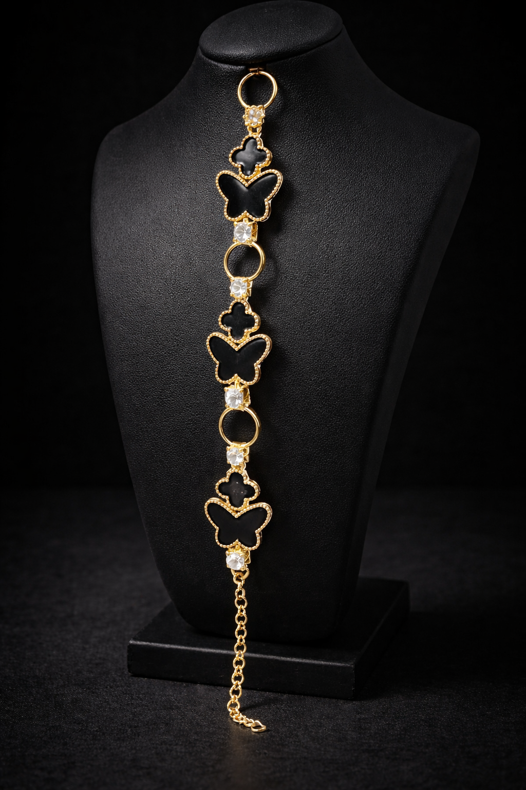 Midnight Butterfly Charm Bracelet