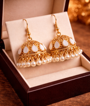 White Pearl Jhumkas