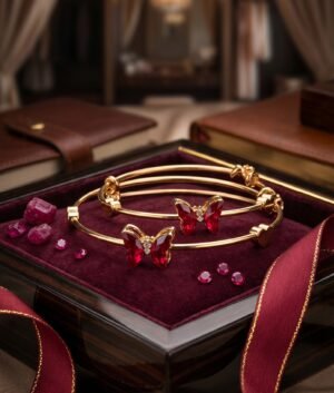 “Ruby Butterfly Luxe Bangles”